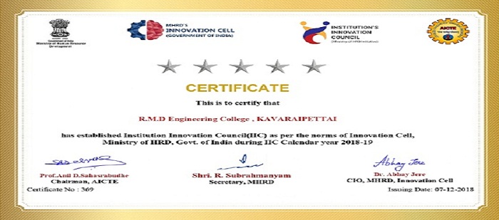 Establisment Certificate 2018-2019